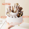 360° Rotating Makeup & Brush Organizer - Dustproof Vanity Storage